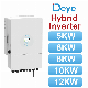 Deye off Grid on Grid Tie 5kw 6kw 8kw 10kw 12kw MPPT Hybrid Single Phase Solar Panel Power Supply Inverter for Solar Energy System Sun-5/6/8/10/12K-Sg04lp3-EU