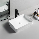  Modern Ceramic Bathroom Sink Sanitary Ware Rectangle Counter Top Wash Basin