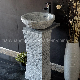 Natural Stone Hand Carved Granite Pedestal Sink for Indoor, Outdoor