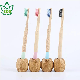  Custom Charcoal Round Handle Colorful Unique Wholesale Bamboo Toothbrush with Bamboo Bristles