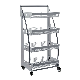  Floor Type Movable Multi-Layer Wire Basket Stand Display Rack
