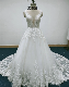  22105 Deep V Neckline Lace Wedding Dress with 72 Train Ball Gown Tulle Skirt Ivory