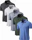  Custom Logo Embriodery Printed 3-Button Collared T Shirt Mens Performance Moisture Wicking Dri Fit Polyester Spandex Casual Workout Subliamtion Golf Polo Shirt