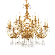 Hot Sell French Full Copper Pendant Light Indoor Living Room LED Brass Crystal Chandelier