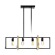 Matte Black 4-Light Metal Linear Island Chandelier