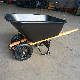  10FT Large Metal Tray Double Wheel Wheelbarrow