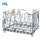 Heavy Duty Warehouse Portable Galvanized Folding Wire Mesh Pallet Storage Cage