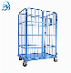  Powder Coated Transportation Turnover Roll Container Cage Trolley