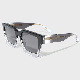  Yeetian Custom Clear and Black UV400 Protective Bevel Cut Big Square Acetate Sunglasses