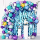  Theme Party Decorations Mermaid Birthday Party Decoration Balloons Set Purple Blue White Latex Balloon Arch with Rain Curtain