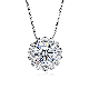  Trendy 925 Sterling Silver Round Cubic Zircon CZ Pendant Necklaces for Woman