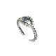  OEM Fashion Jewelry Simple Rhodium Gemstone Evil Eyes Sterling Silver Ring Wholesale