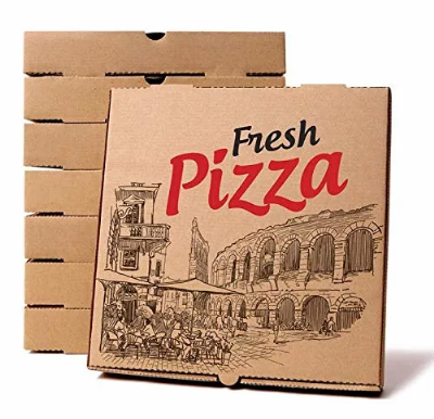 Pizza Box, 12", 14", Custom Size, Corrugated and White Cardboard Pizza Boxes, Customized/Printed Logo Pattern, Insulation/Handle Design