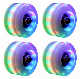  Double Roller Skates Shining Wheel PU Wheel Flashing 4PCS Pack with UV LED Light