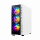  LED Fans White Gaming Computer Case with Glass Panel