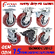  100/125/150/200mm Casters Heavy Duty 4/5/6/8 Inch Caster Swivel PU Industrial Castor Wheel with Metal Brake