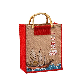  Wholesale Jute Shopping Beach Bag Bamboo Circle Hand Pull Cotton Linen Tote Vintage Gift Bag