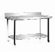  Industrial Restaurant Hotel Adjustable Height 0.6m 0.8m 1.0m 1.2m 1.5m Stainless Steel Commercial Catering Equipment Kitchen Prep Work Table with Backsplash