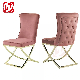  America Wholesale Hot Sale Tufted Home Furniture Living Room Chair Gold Stainless Steel Legs Dining Chair