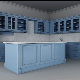  Professional Modern Simple Design Noble Blue Shaker Kitchen Cabinet Complete Kitchen Cabinet Sets