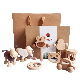 Wood Rattle Natural Wooden Animal Shape Chewable Wood Ring Toddlers Baby Teether