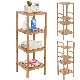  Bamboo Bathroom Shelf - Adjustable - 4 Tier DIY Multifunctional Utility Storage Rack