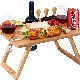  Bamboo Outdoor Food Serving Tray Portable Folding Table Outdoor Picnic Table with Legs