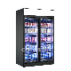 Single Temperature Double Door Vertical Glass Beverage Freezer Showcase