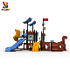 Large Amusement Park Water Park Games Children Plastic Slide Pirate Ship Play Ground Outdoor Playsets Corsairs Boat Playground Equipment for Kids