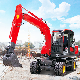 Mining Agricultural Trenches Lithium Battery Orchard Greenhouse Small Digger Road Construction Wheel Bucket Excavator