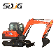  Factory Crawler Euro 5 EPA 4 Engine 6 Ton Small Digger 2ton 3.5 Ton Hydraulic Construction Diggers Mini Excavator for Sale Prices with Thumb