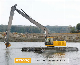 Mini or Large Floating Excavator Swamp Buggy Marsh Amphibious Excavator with Undercarriage Floating Pontoon and Long Reach Boom for Wetland/River/Pond Dredging manufacturer