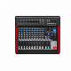 8 Mono+2 Stereo Audio Mixer, Lr Main Mixer with Individual 48V DC Phantom Power and Recording Function