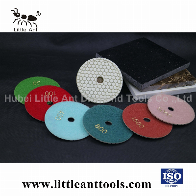 4"/100mm Hexagon Diamond Abrasive Wheel Polishing Pad Hardware Tools for Stone White