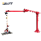  80kg Electric Jib Crane Hoist for Material Handling Soft Cable Manipulator Machine Glass Suction Lifter 6m Folded Arm Crane