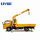  6 Wheels Lorry Straight Telescopic Boom Cargo Truck Mounted Crane with 4 Ton Lift Hydraulic Crane for Sale