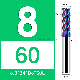D8.0*24.0*8d*60L-4t HRC 50/55/65 Carbide Endmills Flat/Square End/Corner Radius/Ballnose/Chamfer Carbide Cutter Milling Cutter for CNC Milling Machine Tools