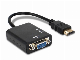  Mini HDMI Male to VGA Female+Audio Adapter, HDMI Adaptor
