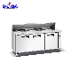 Cheering Three Door Stainless Steel Pizza Display Counter Workbench Table Refrigerator