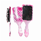 Marble Pattern Plastic Wet Paddle Cushion Detangling Hair Brush for All Hair Types Wet or Dry