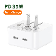 35W PPS Foldable Us Plug Wall Charger 2 USB-C Power Adapter Wholesale 1-1 Original USB C Charger 35W Pd Fast Charge Wall Charger, Quick Charge Power Adapter Plu