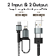  1.2m 4FT 4 in 1 Universal Multiple Charger 60W Type-C 8pin Fast Charger Cable for iPhone 14 13 12 Samsung S23 S22 S21+