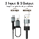 1.2m 4FT 4 in 1 Universal Multiple Charger 60W Type-C 8pin Fast Charger Cable for iPhone 14 13 12 Samsung S23 S22 S21+