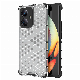  for Realme 10 PRO+ 5g Honeycomb Texture Protective Phone Case TPU+PC Cell Phone Cover - Grey