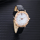 Wholesale Custom Logo Ladies Low-Key Luxury Leather Strap Fashion Watch with Diamond and Gold