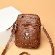 Crossbody PU Soft Leather Texture Shoulder Satchel Simple Mobile Phone Bag