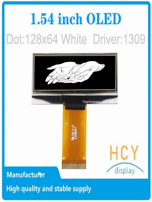High Performance 1.54" 128X64 Resolution White 24-Pin OLED Display for Electronic Instruments