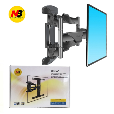 2022 to Japan New Nb P5 Universal Full Motion 32"-60" LCD TV Wall Mount Bracket 6 Arm Strong 36.4kg 400X400 with Cable Cover Swivel Pivot TV Mount