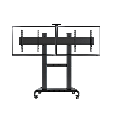 to Indonesia Nb Avt1800-65-2A Dual Screen TV Mobile Cart 40"-65" LED LCD Plasma TV Mount Trolley Stand with AV Shelf and Camera Holder
