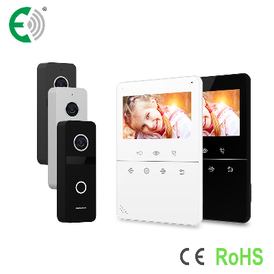 4-Wire 4.3"Home Security Video Doorphone Intercom Kit with Memory